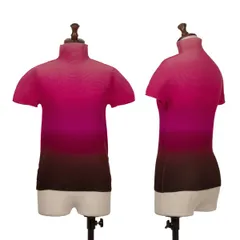 イッセイミヤケ ミーISSEY MIYAKE me グラデーションストレッチプリーツハイネックTシャツ ピンク紫Fのサムネイル