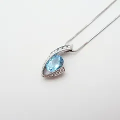 ポーラ アクアマリン ダイヤモンド ペンダント ネックレス 1.40ct 0.20ct Pt900 ソーティング 付き SAランクのサムネイル
