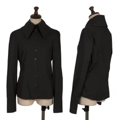 アルマーニジーンズARMANI JEANS ストレッチビッグカラーシャツ 黒42のサムネイル