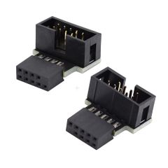 新品 Cablecc 1 セット USB 2.0 10 ピン 9 ピン ヘッダー延長オス - メス ダウン & アップ 90 度角度アダプター マザーボード用