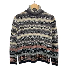 MISSONI(ミッソーニ) 長袖セーター サイズ44 L レディース - グレー×黒×マルチ タートルネックのサムネイル