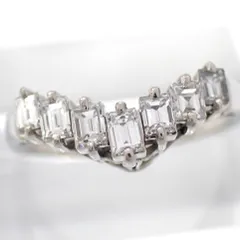 新品仕上げ済 田崎真珠 タサキ TASAKI ダイヤモンド ダイヤ 0.52ct 10号 リング Pt900 バゲット プラチナ バゲットカット スクエアカット エメラルドカット 指輪 V字 ジュエリー 5006のサムネイル