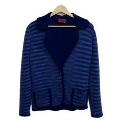 MISSONI(ミッソーニ) ジャケット サイズ40 M レディース美品  - ネイビー×パープル×マルチ 長袖/ボーダー/秋/冬のサムネイル