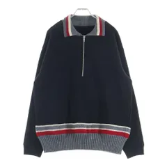MM6 Maison Margiela (エムエムシックスメゾンマルジェラ) 10 20AW ハーフジップ ニット切り替えスウェット プルオーバー ブラック S30HB0240のサムネイル
