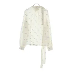 GIVENCHY (ジバンシィ) シグネチャーロゴ シルク 長袖カットソー シャツ ホワイト レディースのサムネイル