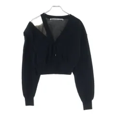 ALEXANDER WANG (アレキサンダーワン) ウール ビスコース カシミア スナップボタン ショート丈 カーディガン ブラック レディースのサムネイル
