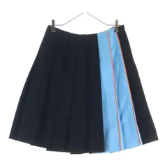 PRADA (プラダ) バイカラー プリーツスカート ポリエステル ブラック/ブルー/オレンジ レディースのサムネイル