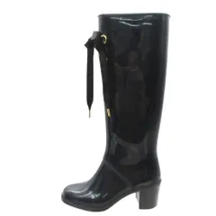 MARC BY MARC JACOBS マークバイマークジェイコブス レインシューズ ブーツ ラバーブーツ ゴールドアイレット リボンレース 雨靴 ネイビー 22cm レディース 【中古】のサムネイル