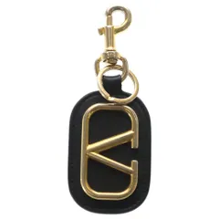 VALENTINO (ヴァレンティノ) Logo Keychain ロゴ キーリング ブラック/ゴールドのサムネイル