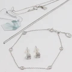 ITLEODA3K43W 即決 本物 SWAROVSKI スワロフスキー ピアス ネックレス ブレスレット 3点セット レディース アクセサリーのサムネイル