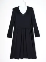 BURBERRY LONDONバーバリー ロンドン 大きいサイズ 裁ち切りフリルデザイン シルクジャージードレス ワンピース【44】【LOPA81535】のサムネイル