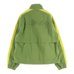 STUSSY (ステューシー) バックロゴプリント サイドライン ジップアップ ナイロン トラックジャケット グリーンのサムネイル