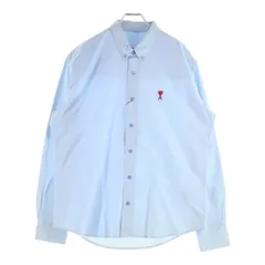AMI Alexandre Mattiussi (アミアレクサンドルマテュッシ) 22AW AMI de Coeur ハートロゴ刺繍 ボタンダウン 長袖シャツ ブルー BFHSH113.480のサムネイル