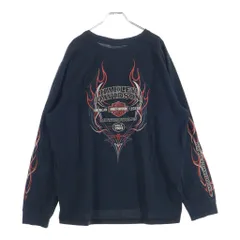 VINTAGE (ヴィンテージ) Harley-Davidson Flame Pattern L/S T-Shirt ハーレーダビッドソン フレイムパターン 長袖Tシャツ ロンT ブラック