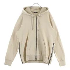 BALMAIN (バルマン) サイドジップ バックロゴプリント ジップアップパーカー ベージュ JR010B115のサムネイル