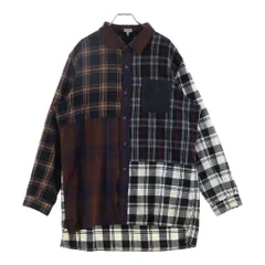 LOEWE (ロエベ) アナグラムロゴ レザーポケット オーバーサイズ パッチワーク 長袖シャツ マルチカラー H526337XA2のサムネイル