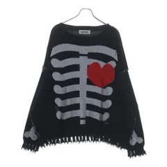DISCOVERED (ディスカバード) 24AW LAME BONE&HEART KNIT ラメ ボーン アンド ハート ニットセーター ブラック DC-AW24-LEKN-01のサムネイル
