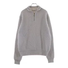 Jieda (ジエダ) WOOL HALF ZIP KNIT ウール ハーフ ジップアップ ニット ライトグレー Jie-24W-KN01のサムネイル