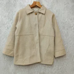 emi+ エミプラス ステンカラー コート ハーフ丈 ジャケット アウター シンプル アイボリー Mサイズ ◎_◇〇☆のサムネイル