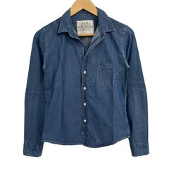 フランクアンドアイリーン 長袖シャツ リネン100 麻 バリー 紺 洗える