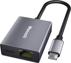 WASACHI USB-C LANアダプター PD100W充電対応 1000Mbps 有線LAN Type-C RJ45のサムネイル