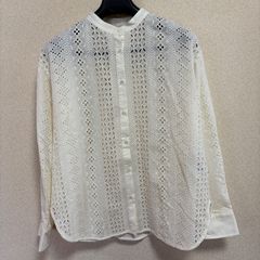 NANO universe バンドカラーレースシャツ アイボリー - メルカリ