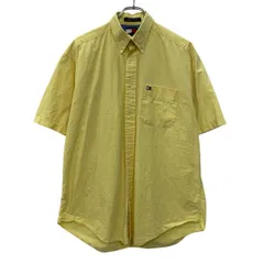 90s TOMMY HILFIGER 半袖 チェックシャツ M イエロー トミーヒルフィガー ボタンダウン 90年代 シンプル ギンガムチェック 夏物 a806-6498のサムネイル