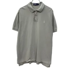 90s Polo by Ralph Lauren 半袖 ポロシャツ XL グレージュ ポロラルフローレン ハーフボタン 90年代 ポニー刺繍 シンプル 夏物 a806-6506