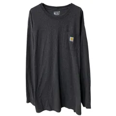 Carhartt 長袖 ロゴTシャツ 3XL ダークグレー カーハート プルオーバー ワンポイント ロゴ刺繍 胸ポケット ロンT 春物 a806-6519のサムネイル