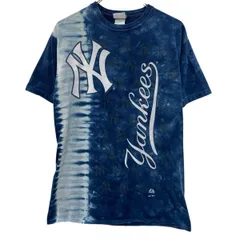 ～00s Majestic 半袖 プリントTシャツ M ブルー マジェスティック プルオーバー ～00年代 ビッグプリント タイダイ 夏物 a806-6550のサムネイル