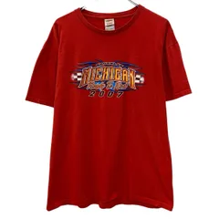 ～00s FRUIT OF THE LOOM 半袖 プリントTシャツ XL レッド フルーツオブザルーム プルオーバー ～00年代 両面プリント 夏物 a806-6556のサムネイル