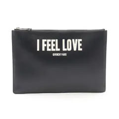 ジバンシィ GIVENCHY セカンドバッグ クラッチバッグ I FEEL LOVE ブラック レザー クラッチバッグ メンズ Used Aのサムネイル