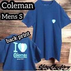 【クリアランスセール！！】コールマン ビッグプリントT オーガニックコットン メンズS ネイビー I♡Coleman 両面プリント タグカットありのサムネイル