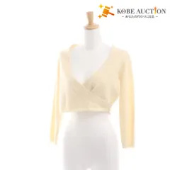 ■ DKNY DONNA KARAN ボレロ カーディガン 長袖 ショート丈 トップス ニット オープン レディース P (小柄 S～M相当) アイボリー系のサムネイル