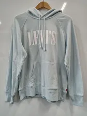 PA75●Levis●リーバイス●長袖パーカー●スウェット●ロゴプリント●カンガルーポケット●レディース●sizeМ●水色のサムネイル