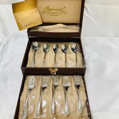 A【未使用】アヅマ AZUMA インペリアル 18-18ステンレス カトラリー11本 ティースプーン フォーク バターナイフ 箱付きのサムネイル