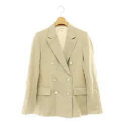 ドレステリア DRESSTERIOR リネンブレンドブレザージャケット テーラード ダブル 38 ベージュ /ES ■OSのサムネイル