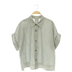 スピック&スパン Spick&Span 26SS ハーフスリーブポプリンシャツ ストライプ ブルー ホワイト /HK ■OSのサムネイル