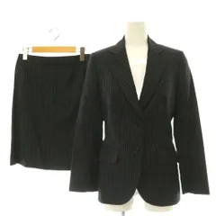 ポールスミス ブラック Paul Smith BLACK ピンストライプ スーツ テーラードジャケット スカート タイト ミニ セットアップ 38 ネイビー /HK ■OSのサムネイル