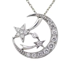 STAR JEWELRY スタージュエリー 0.13ct ダイヤモンド ダイヤ ネックレス Pt950 月 星 プラチナ ペンダント ジュエリー ムーン 三日月 クレセントムーン スター 流れ星 ラウンド パヴェダイヤ パヴェ 5083のサムネイル