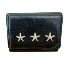 ♪JIMMY CHOO ジミーチュウ BEALE BLS 173 ガンメタル 三つ折り財布 スタースタッズ コンパクトウォレットのサムネイル