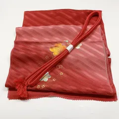 ［8396］帯締め 帯揚げ セット 草花 斜め縞文様 金彩 正絹 着物 帯絞め
