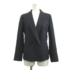 バーニーズニューヨーク BARNEYS NEW YORK ジャケット 上着 絹 シルク 38 ネイビー ダブルブレスト 長袖 テーラードカラー /RY ■ECA006のサムネイル