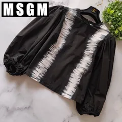 20SS MSGM タイダイブラウス 長袖 ギャザー 黒 コットン 38 Mのサムネイル