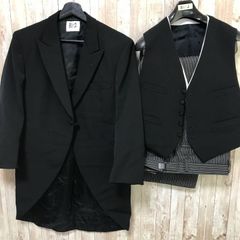 も21トミタアイB2サイズ高級メンズ冠婚葬祭用モーニングコートセット 