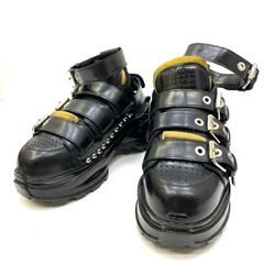 GACKTモデルNEW ROCK 箱付きレザーブーツ メタルプレート ブラック