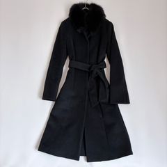 美品✨マテリア ロングコート フォックスファー アンゴラ 38 ブラック 