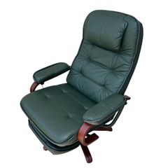 Simmons Fjords フィヨルド レザーパーソナルチェア オットマン付