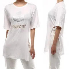 イサベルマラン クータ スリット ロゴ Tシャツ レディース TS0382 00M008Eのサムネイル