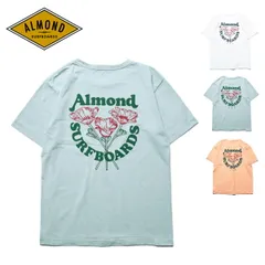 アーモンド サーフボード Tシャツ トップス Almond Surfboards POPPY POKET 半袖 花柄プリント ブランドロゴ 胸ポケット コットン 日本製 サーフィン サーファー ホワイト グリーン オレンジ ユニセックス TS1013のサムネイル